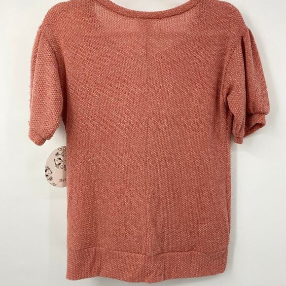 Naif Pink Short Sleeve Textured Soft Shirt Light Weight Sweater NEW Size Small - Picture 9 of 9